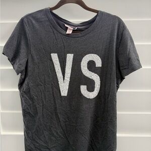 Victoria's Secret Black Short Sleeve Tee with White Logo